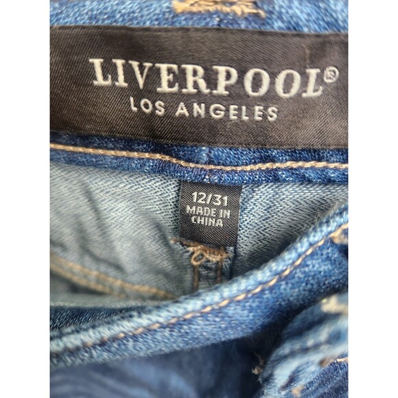 Liverpool Jeans 12/31 Wide Leg With High Slit Cropped Raw Edge Pants - Picture 6 of 16